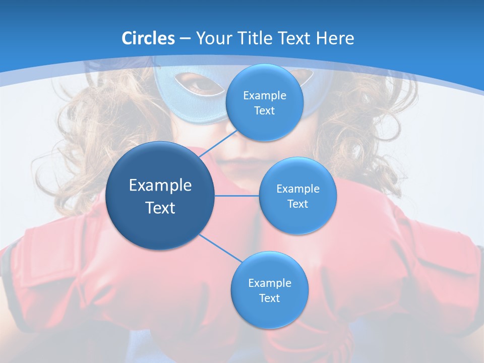 A Little Girl Wearing A Blue Mask And Red Boxing Gloves PowerPoint Template