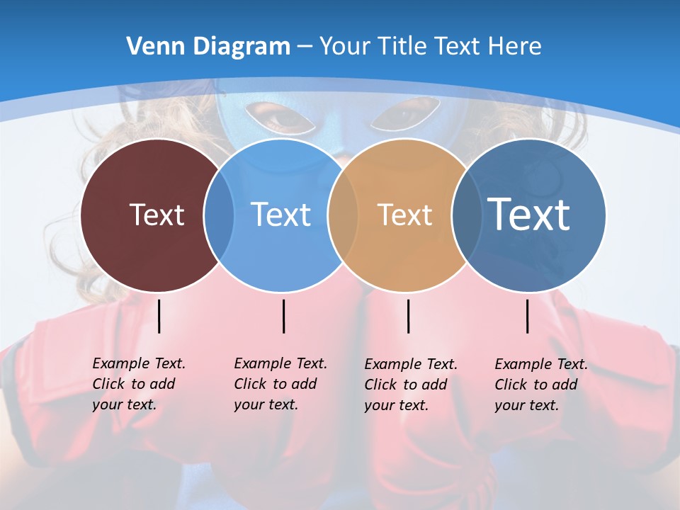 A Little Girl Wearing A Blue Mask And Red Boxing Gloves PowerPoint Template