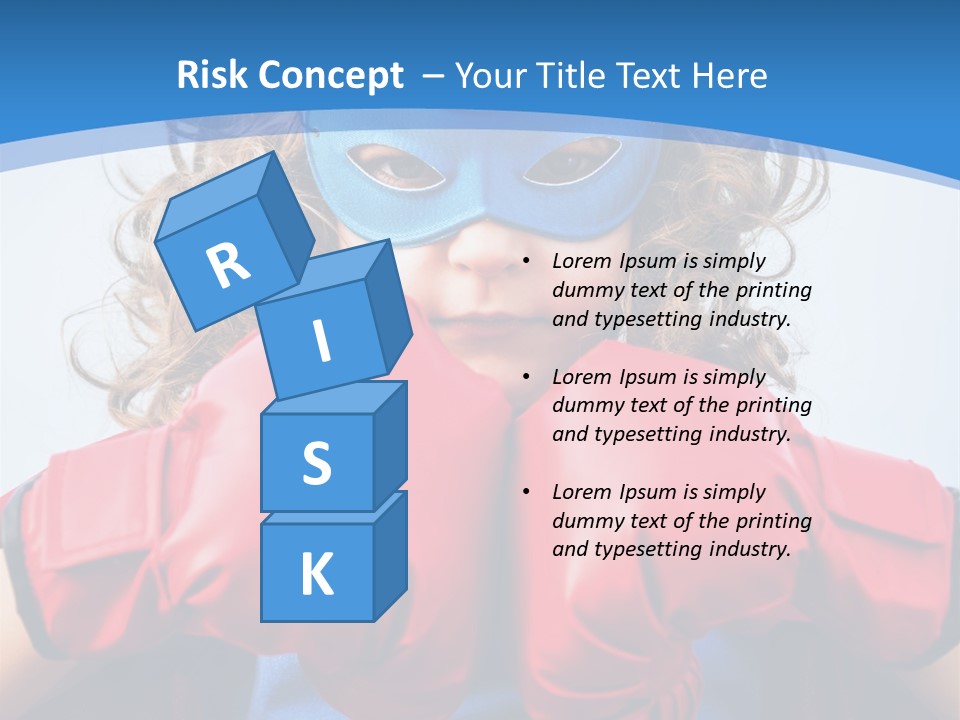 A Little Girl Wearing A Blue Mask And Red Boxing Gloves PowerPoint Template