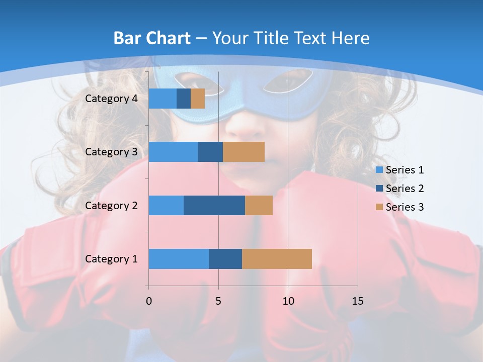 A Little Girl Wearing A Blue Mask And Red Boxing Gloves PowerPoint Template