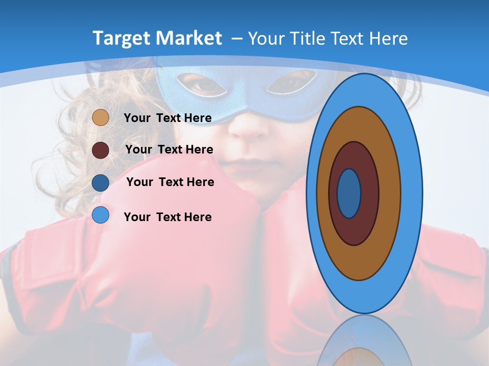 A Little Girl Wearing A Blue Mask And Red Boxing Gloves PowerPoint Template