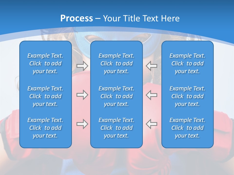 A Little Girl Wearing A Blue Mask And Red Boxing Gloves PowerPoint Template