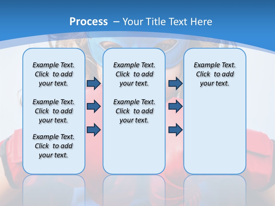 A Little Girl Wearing A Blue Mask And Red Boxing Gloves PowerPoint Template