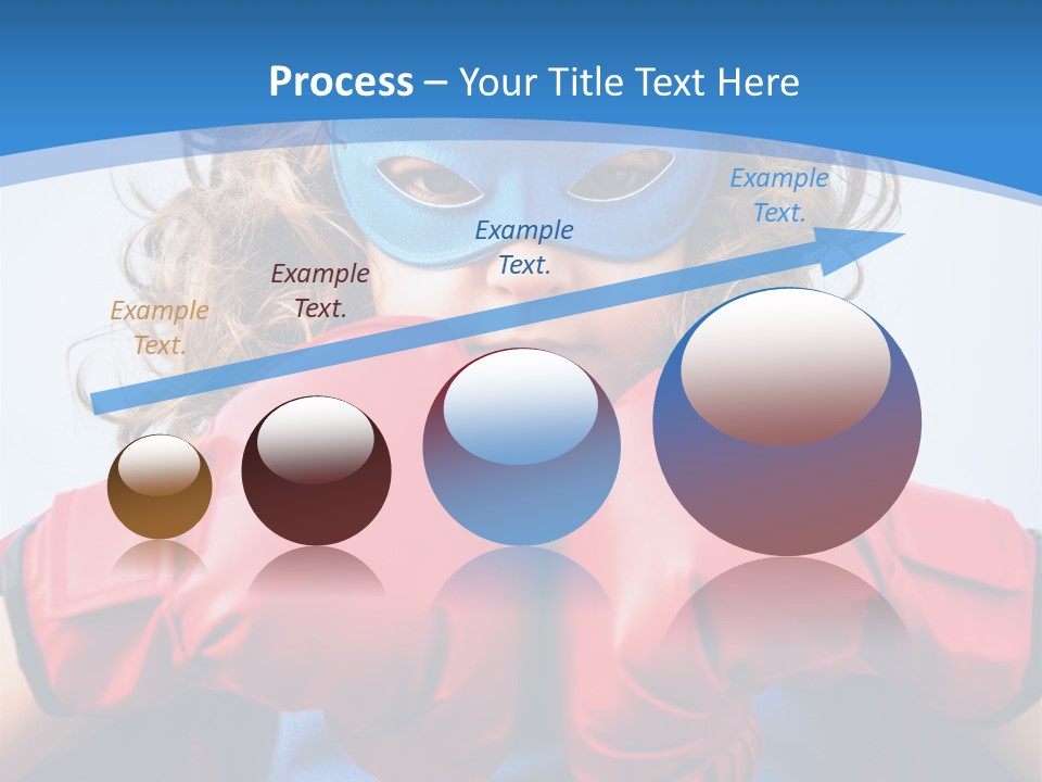 A Little Girl Wearing A Blue Mask And Red Boxing Gloves PowerPoint Template