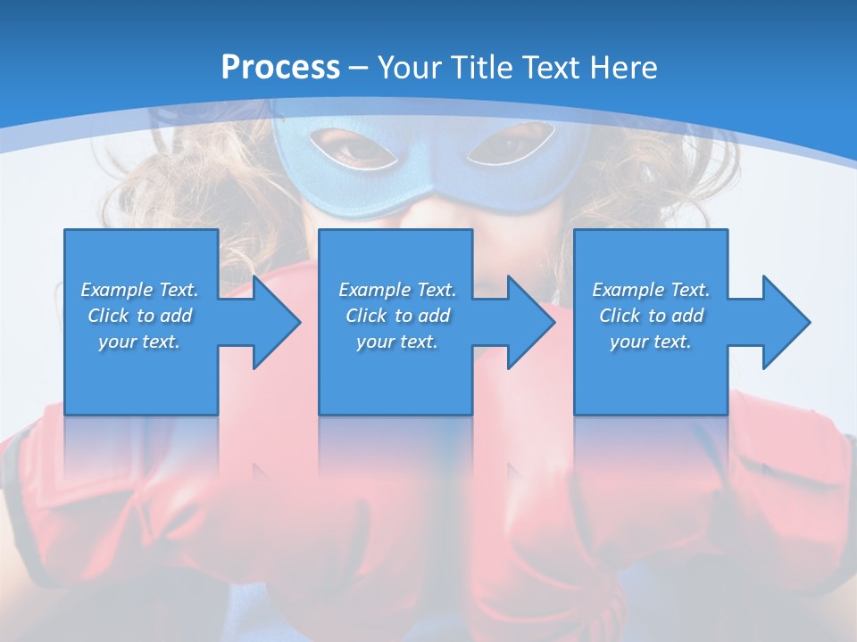A Little Girl Wearing A Blue Mask And Red Boxing Gloves PowerPoint Template
