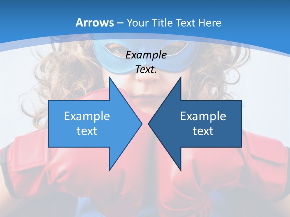 A Little Girl Wearing A Blue Mask And Red Boxing Gloves PowerPoint Template