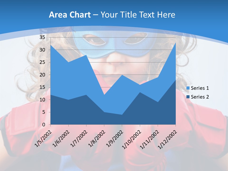 A Little Girl Wearing A Blue Mask And Red Boxing Gloves PowerPoint Template