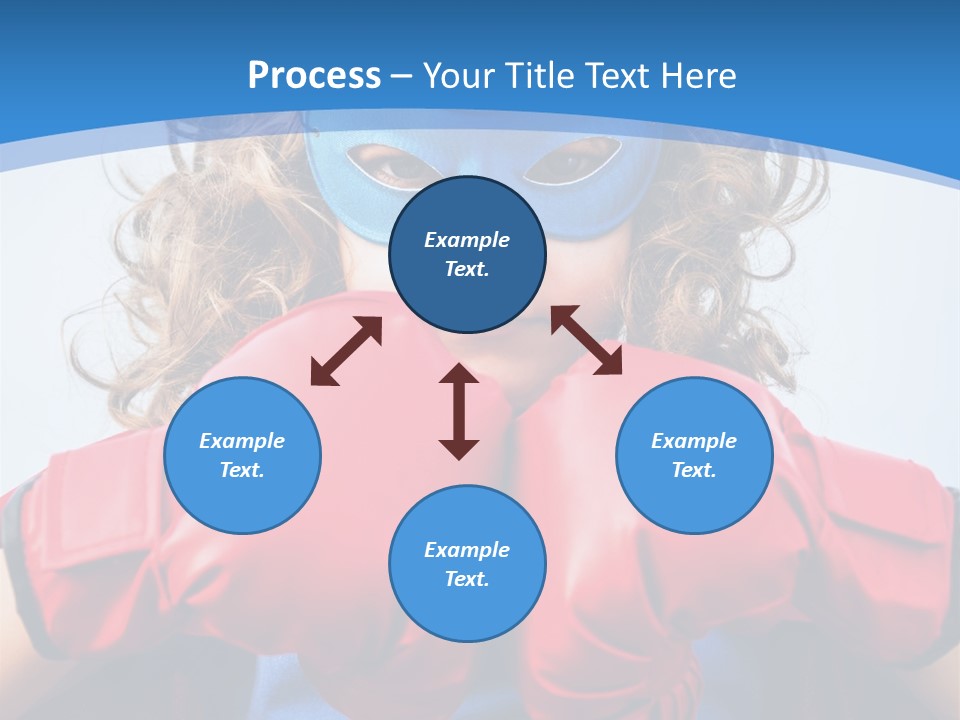 A Little Girl Wearing A Blue Mask And Red Boxing Gloves PowerPoint Template