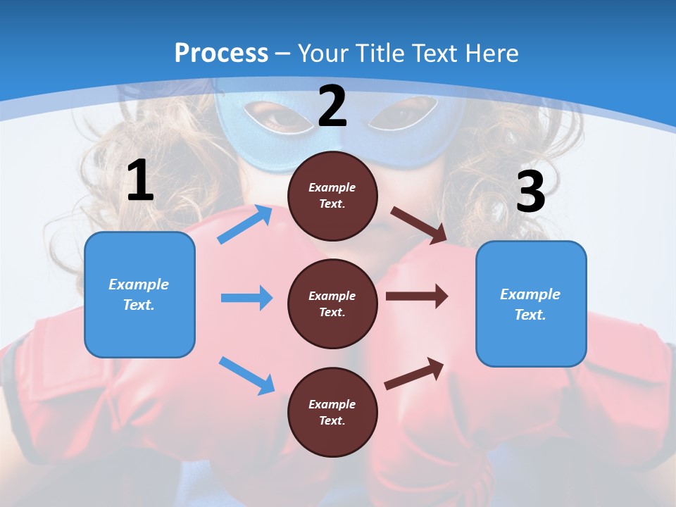 A Little Girl Wearing A Blue Mask And Red Boxing Gloves PowerPoint Template