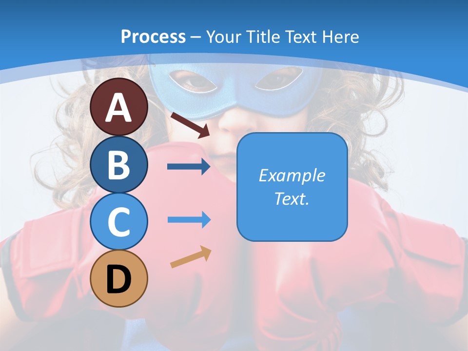 A Little Girl Wearing A Blue Mask And Red Boxing Gloves PowerPoint Template