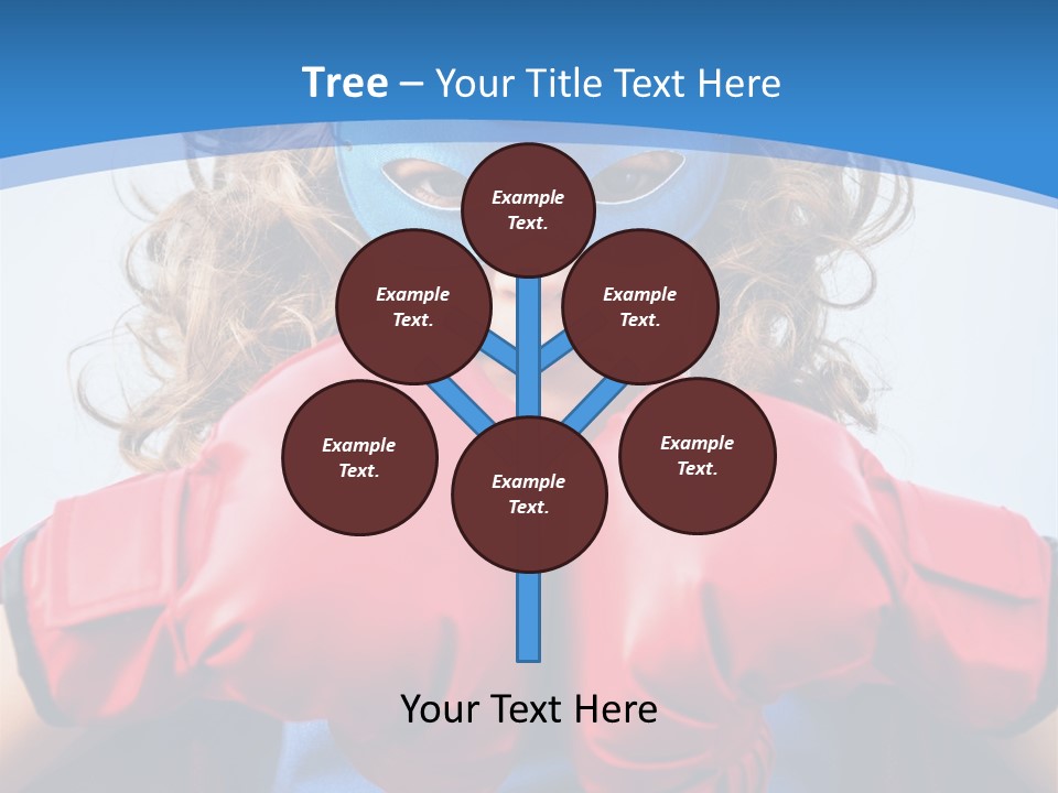 A Little Girl Wearing A Blue Mask And Red Boxing Gloves PowerPoint Template