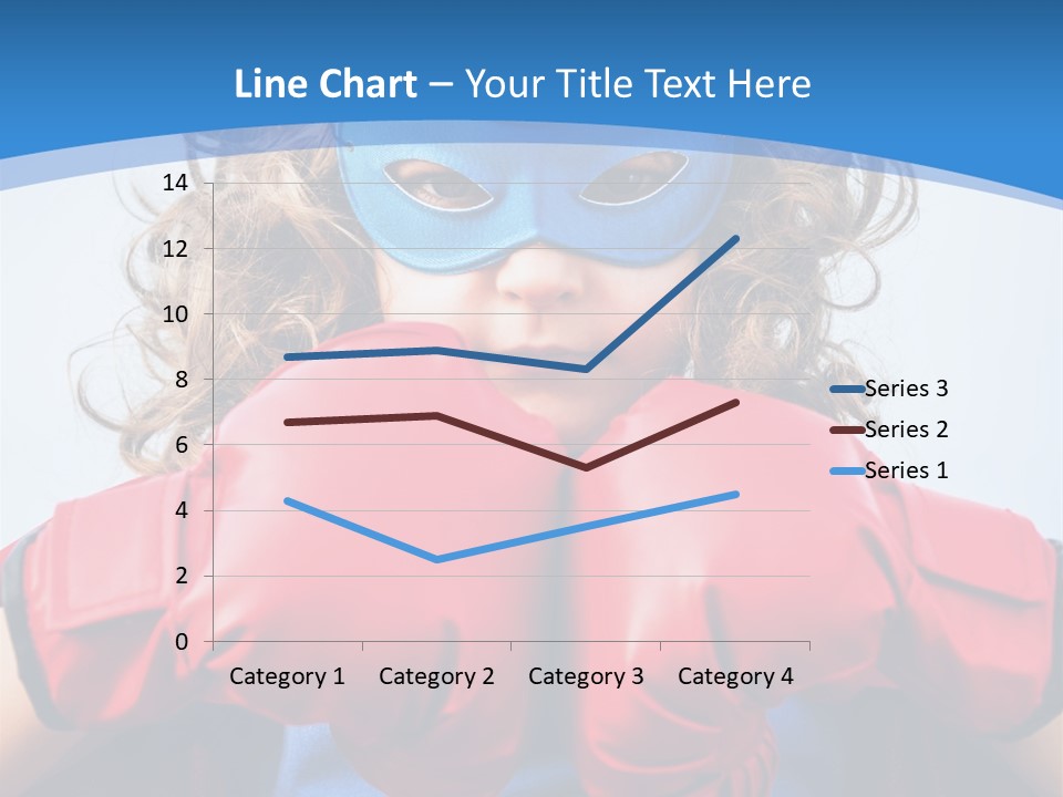 A Little Girl Wearing A Blue Mask And Red Boxing Gloves PowerPoint Template