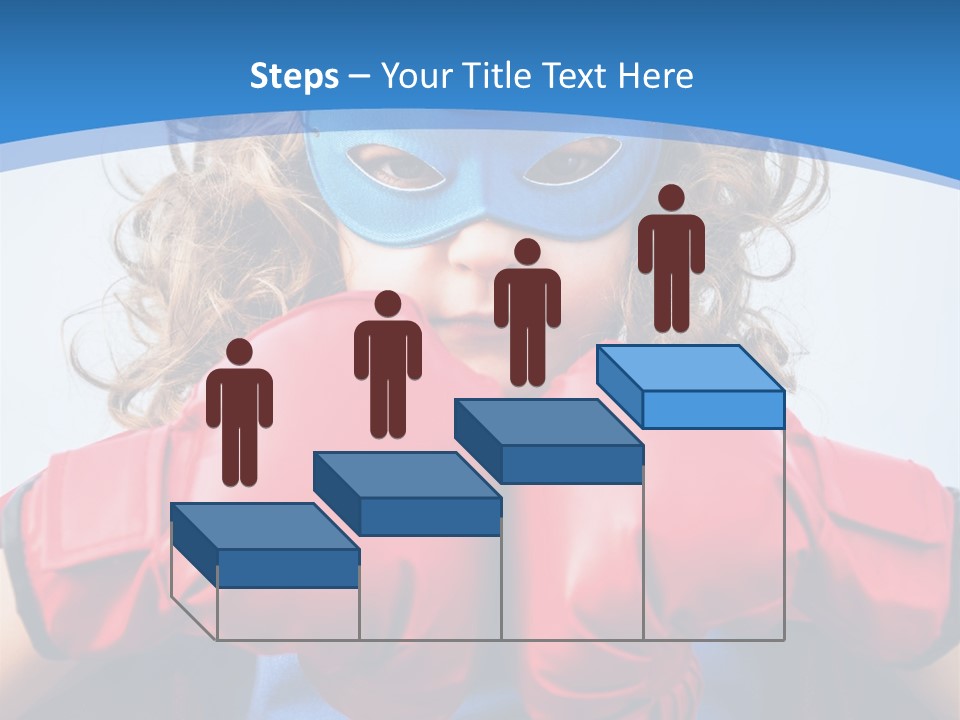 A Little Girl Wearing A Blue Mask And Red Boxing Gloves PowerPoint Template