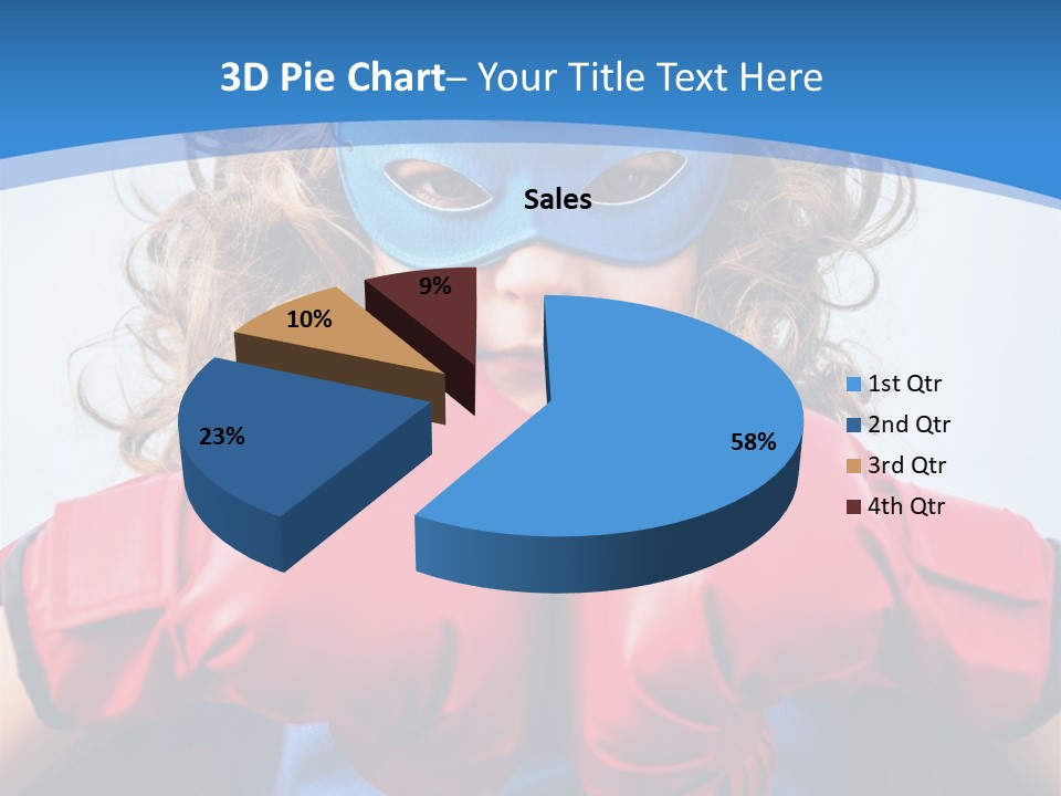 A Little Girl Wearing A Blue Mask And Red Boxing Gloves PowerPoint Template