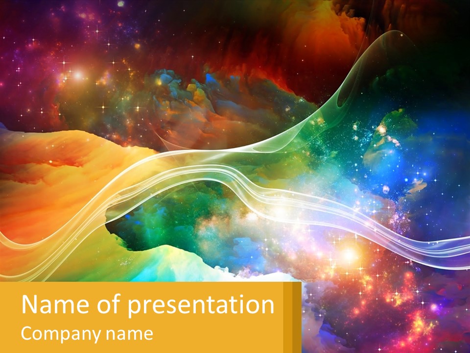 A Colorful Abstract Background With Stars And Clouds PowerPoint Template