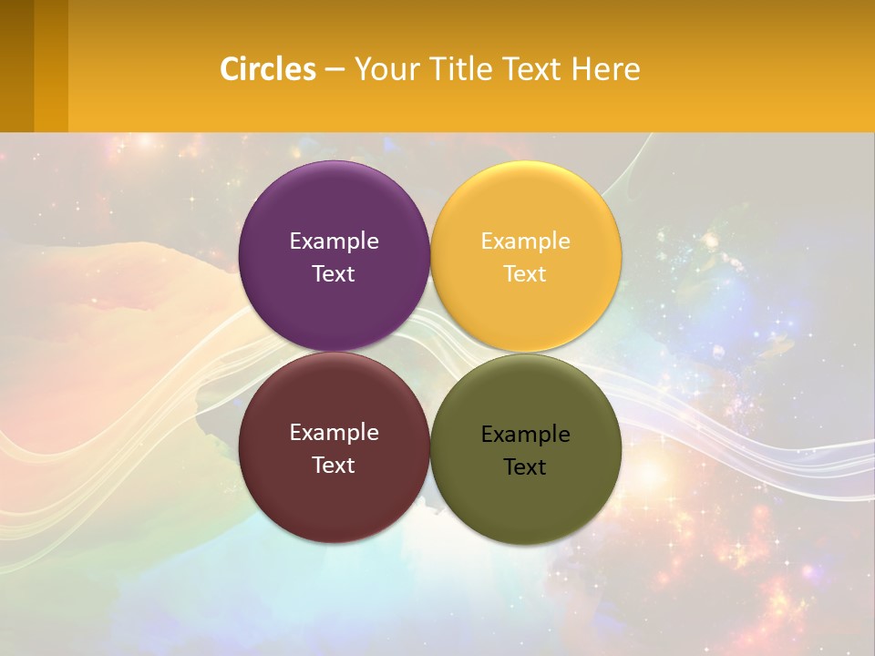 A Colorful Abstract Background With Stars And Clouds PowerPoint Template