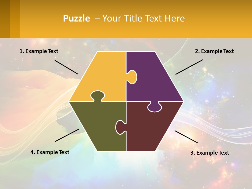 A Colorful Abstract Background With Stars And Clouds PowerPoint Template