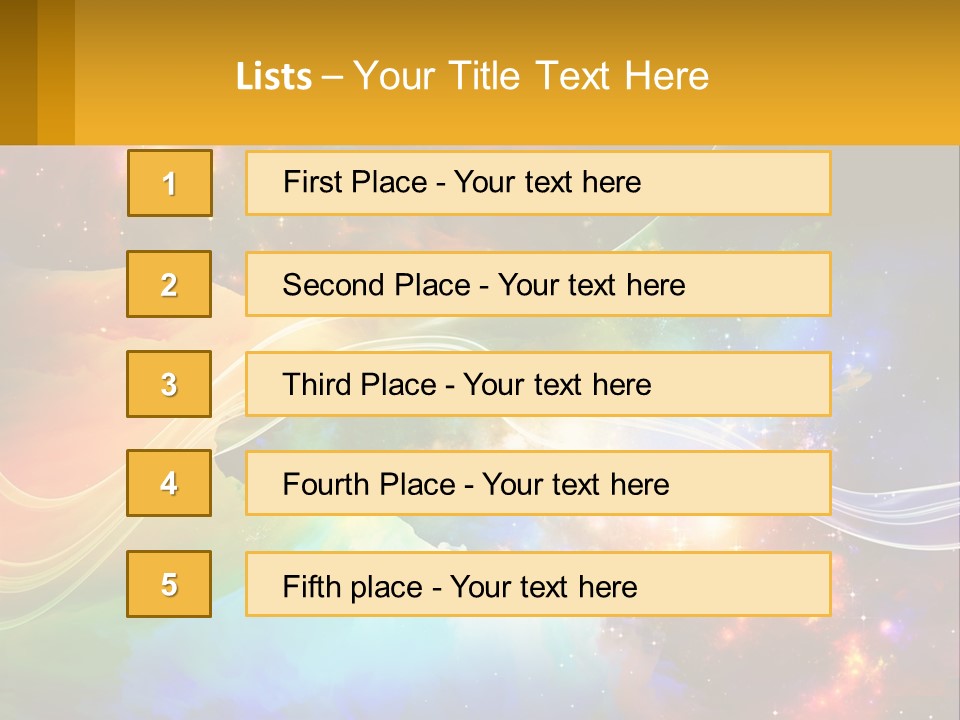 A Colorful Abstract Background With Stars And Clouds PowerPoint Template