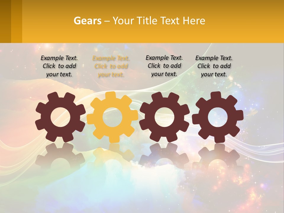 A Colorful Abstract Background With Stars And Clouds PowerPoint Template