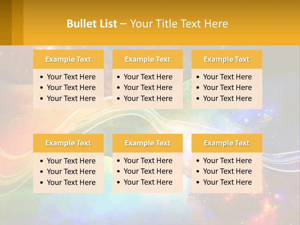 A Colorful Abstract Background With Stars And Clouds PowerPoint Template