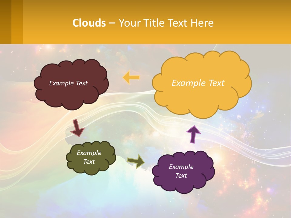 A Colorful Abstract Background With Stars And Clouds PowerPoint Template