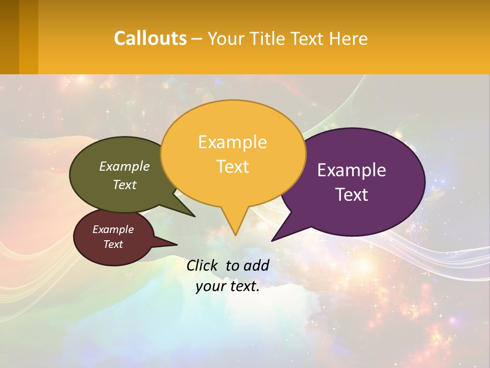 A Colorful Abstract Background With Stars And Clouds PowerPoint Template