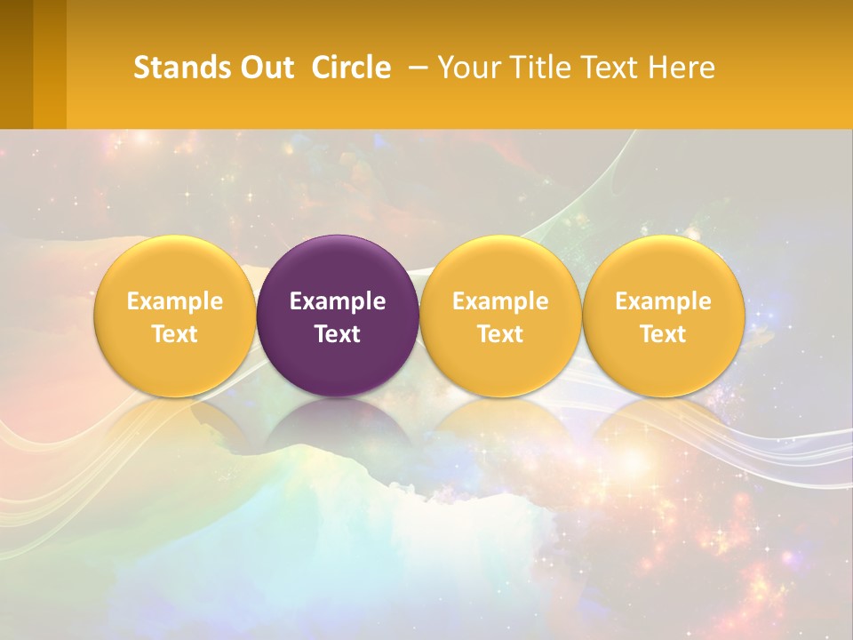 A Colorful Abstract Background With Stars And Clouds PowerPoint Template