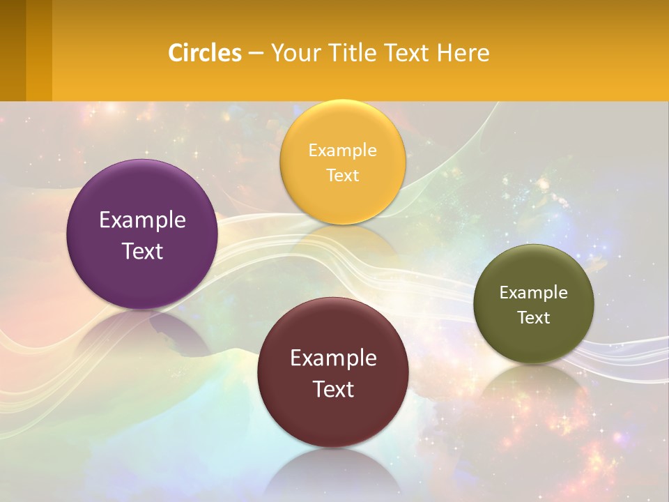 A Colorful Abstract Background With Stars And Clouds PowerPoint Template