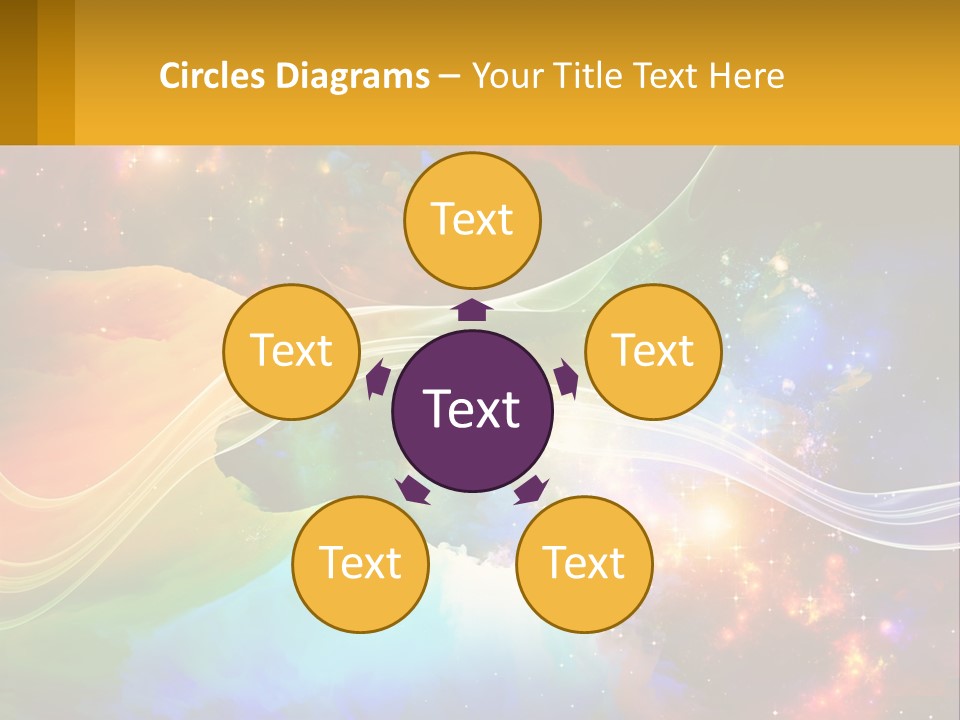 A Colorful Abstract Background With Stars And Clouds PowerPoint Template