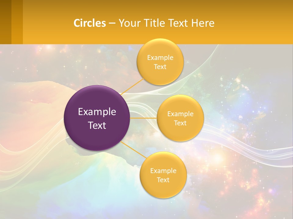 A Colorful Abstract Background With Stars And Clouds PowerPoint Template