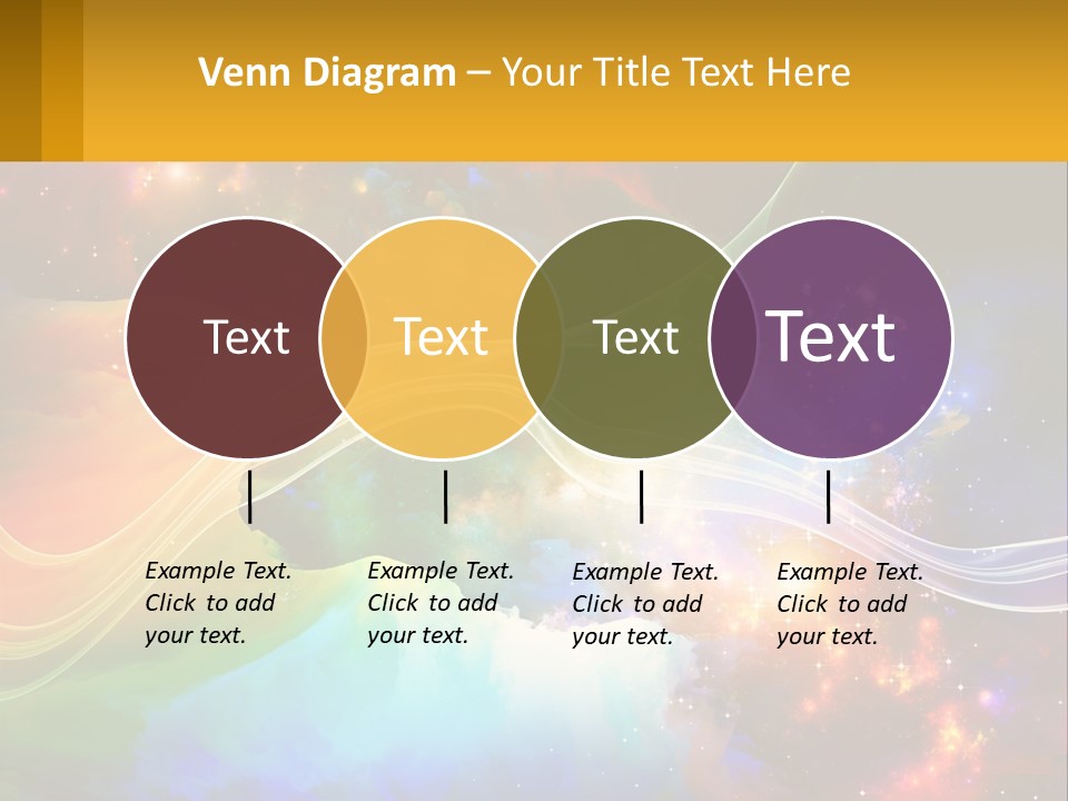 A Colorful Abstract Background With Stars And Clouds PowerPoint Template