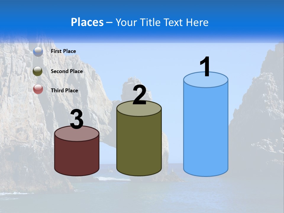 A Large Rock Formation In The Middle Of The Ocean PowerPoint Template