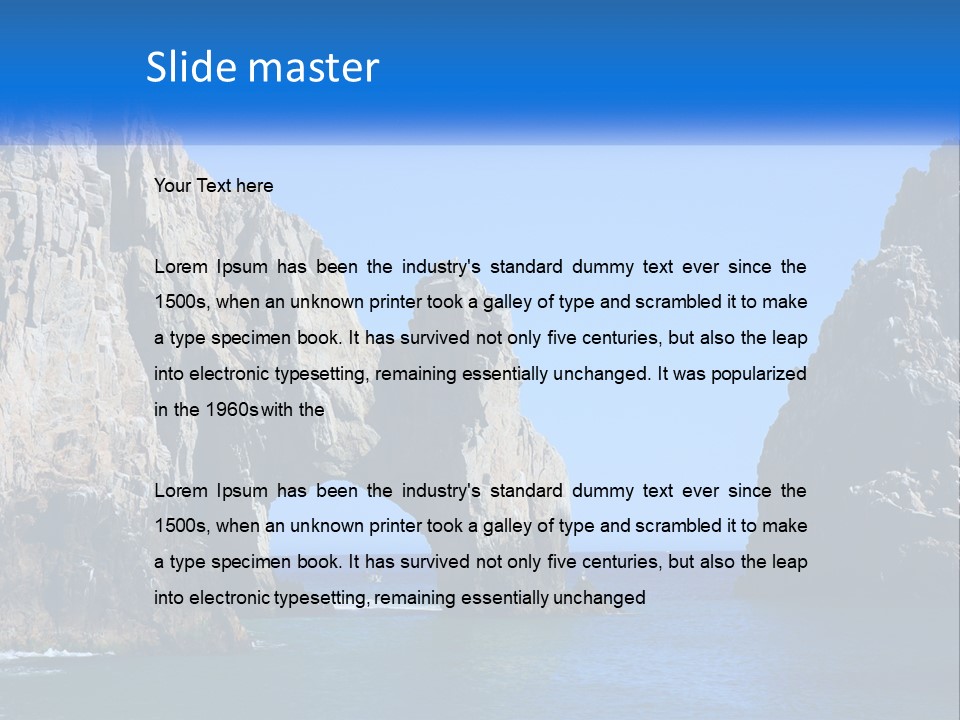 A Large Rock Formation In The Middle Of The Ocean PowerPoint Template