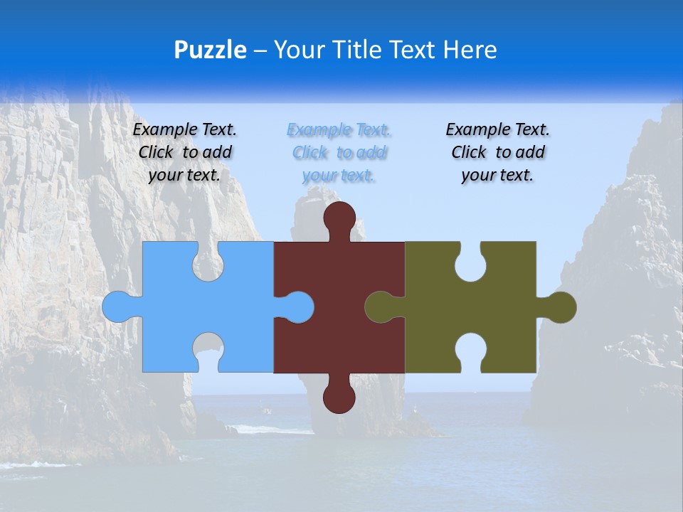 A Large Rock Formation In The Middle Of The Ocean PowerPoint Template