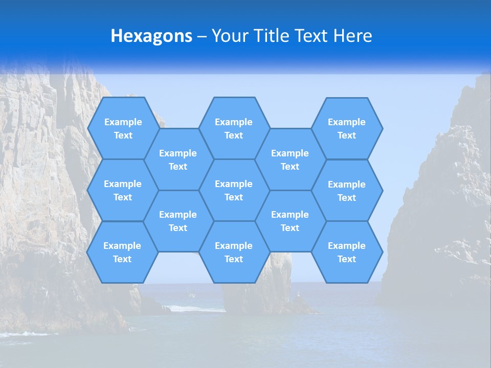 A Large Rock Formation In The Middle Of The Ocean PowerPoint Template