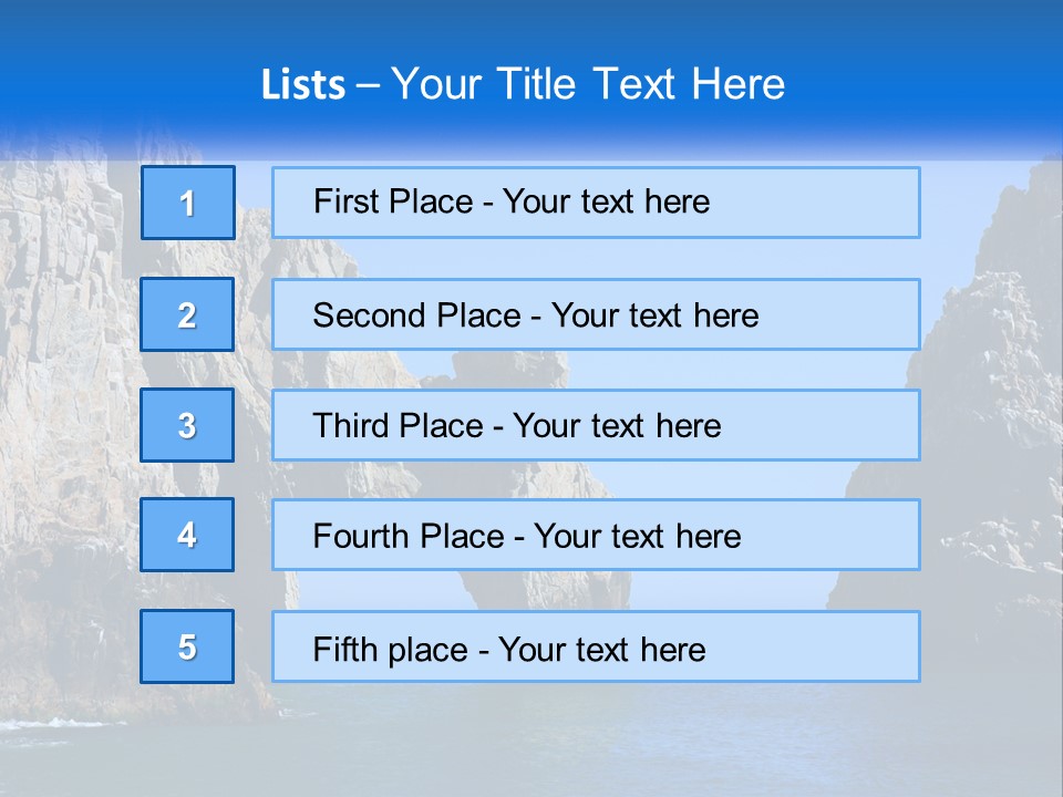 A Large Rock Formation In The Middle Of The Ocean PowerPoint Template