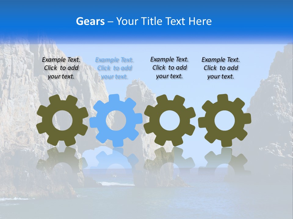 A Large Rock Formation In The Middle Of The Ocean PowerPoint Template