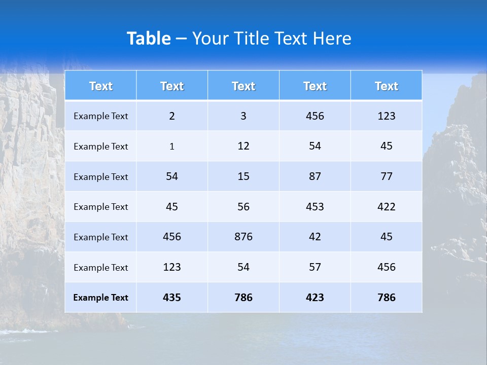 A Large Rock Formation In The Middle Of The Ocean PowerPoint Template