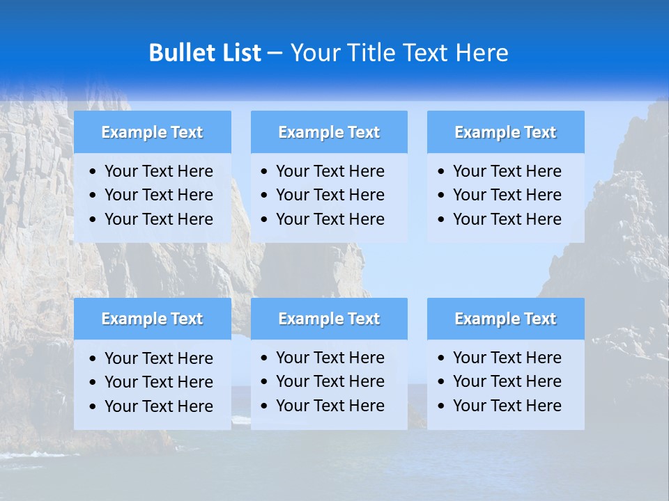 A Large Rock Formation In The Middle Of The Ocean PowerPoint Template