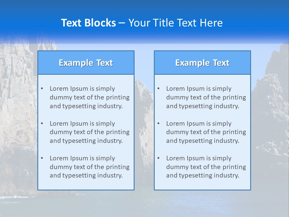A Large Rock Formation In The Middle Of The Ocean PowerPoint Template