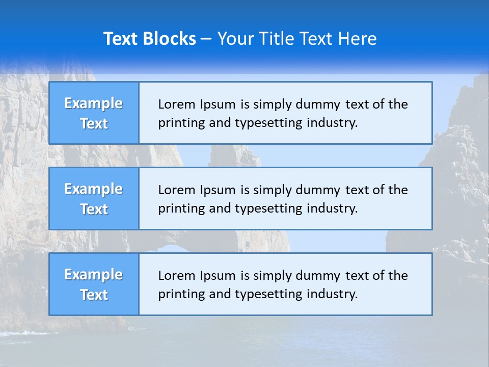 A Large Rock Formation In The Middle Of The Ocean PowerPoint Template