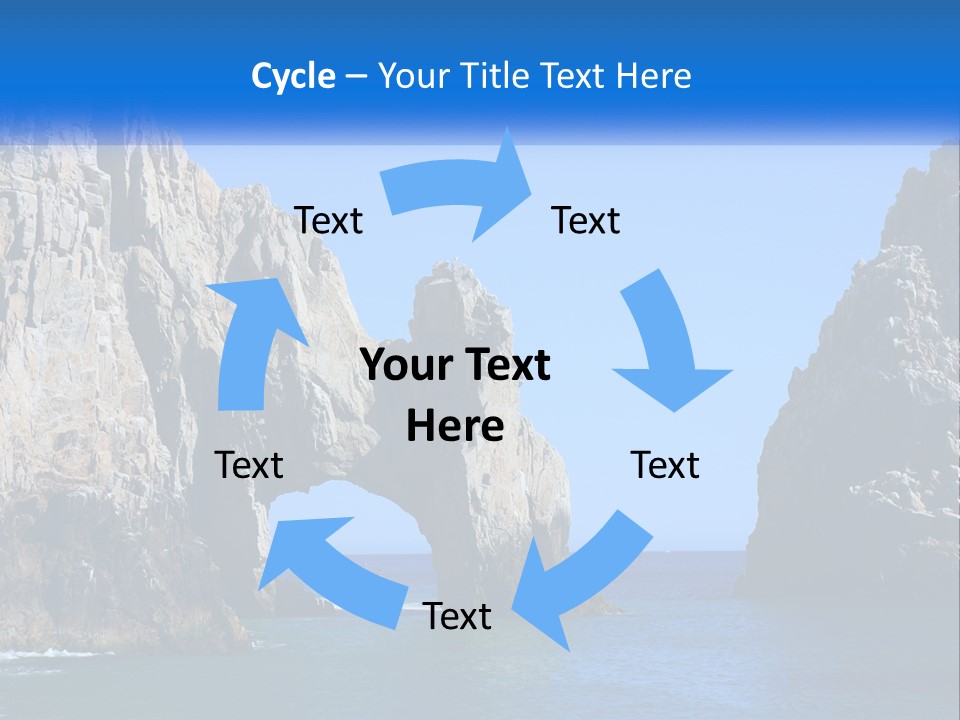 A Large Rock Formation In The Middle Of The Ocean PowerPoint Template