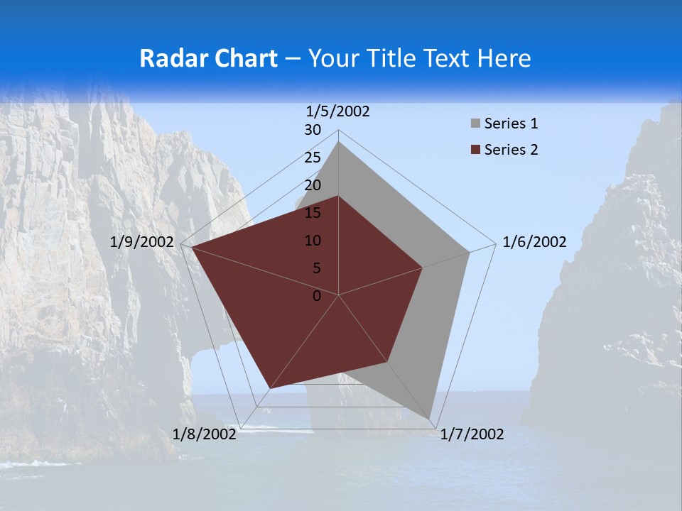 A Large Rock Formation In The Middle Of The Ocean PowerPoint Template