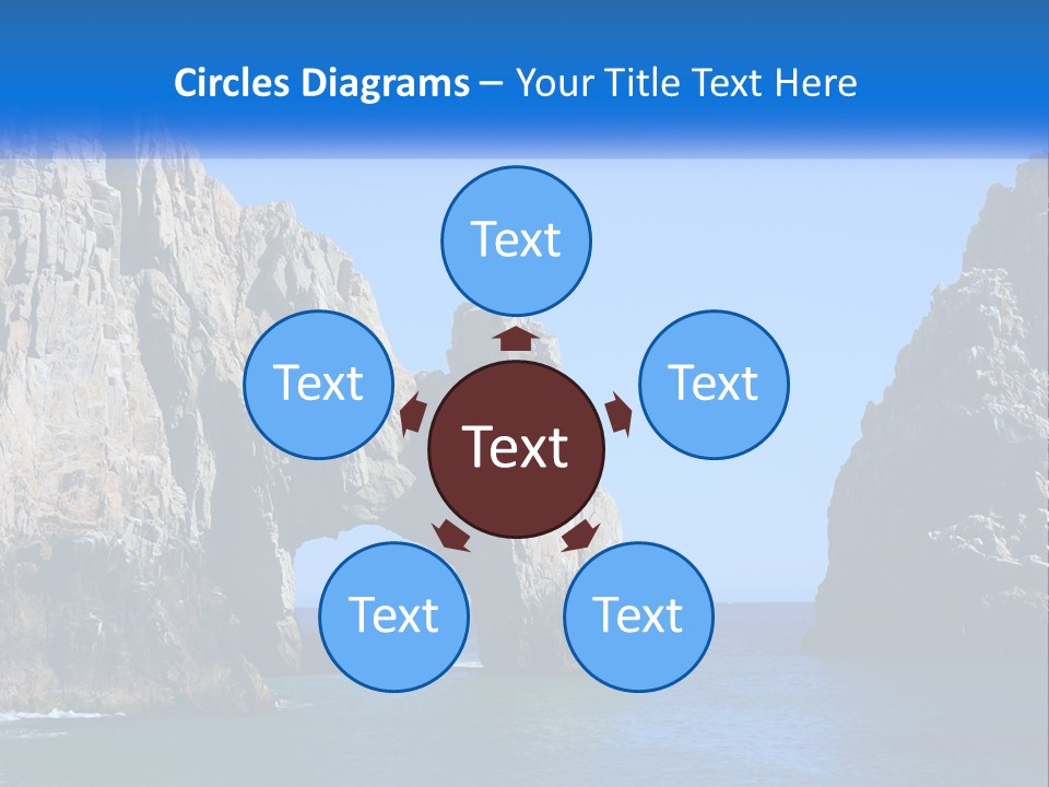 A Large Rock Formation In The Middle Of The Ocean PowerPoint Template
