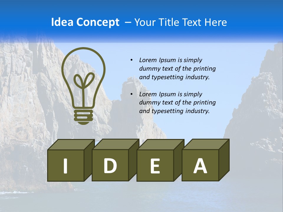 A Large Rock Formation In The Middle Of The Ocean PowerPoint Template