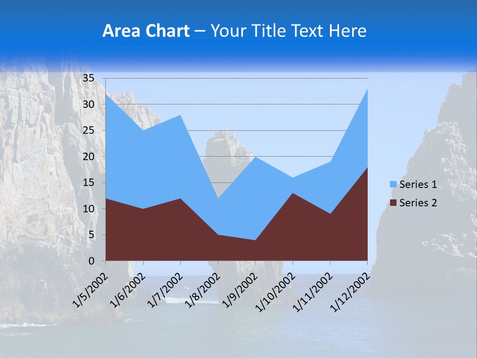 A Large Rock Formation In The Middle Of The Ocean PowerPoint Template