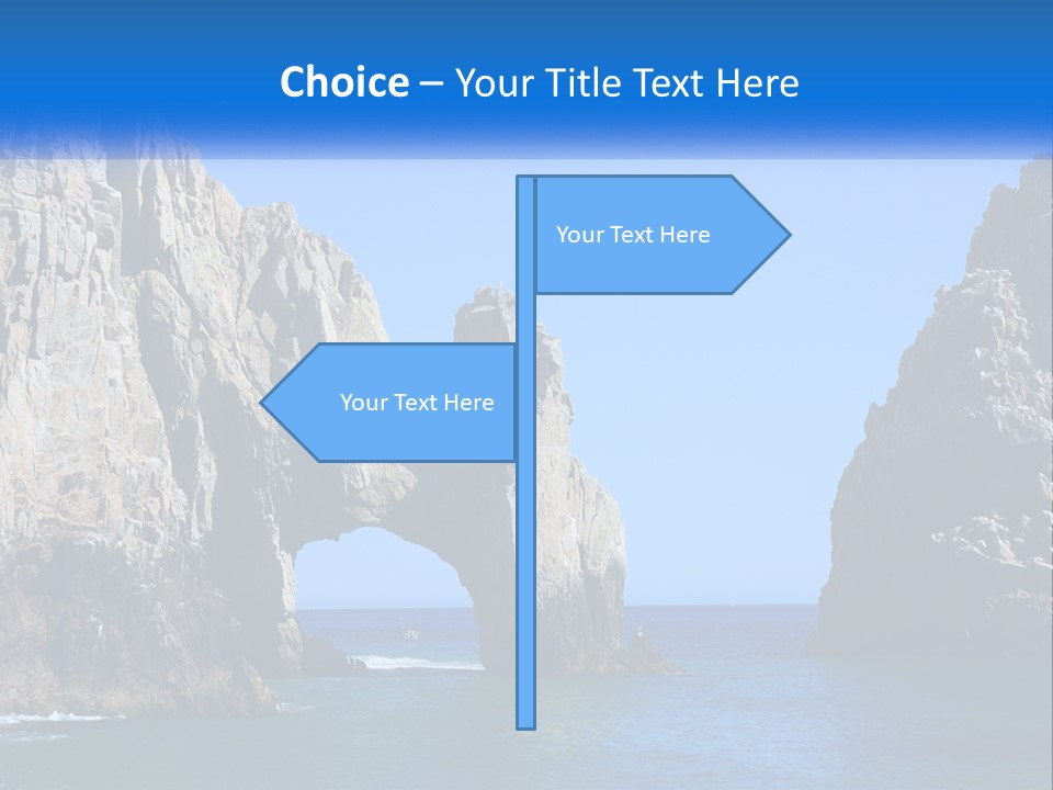 A Large Rock Formation In The Middle Of The Ocean PowerPoint Template