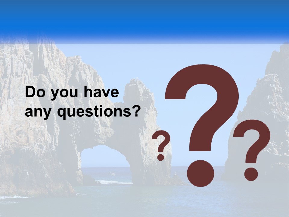 A Large Rock Formation In The Middle Of The Ocean PowerPoint Template