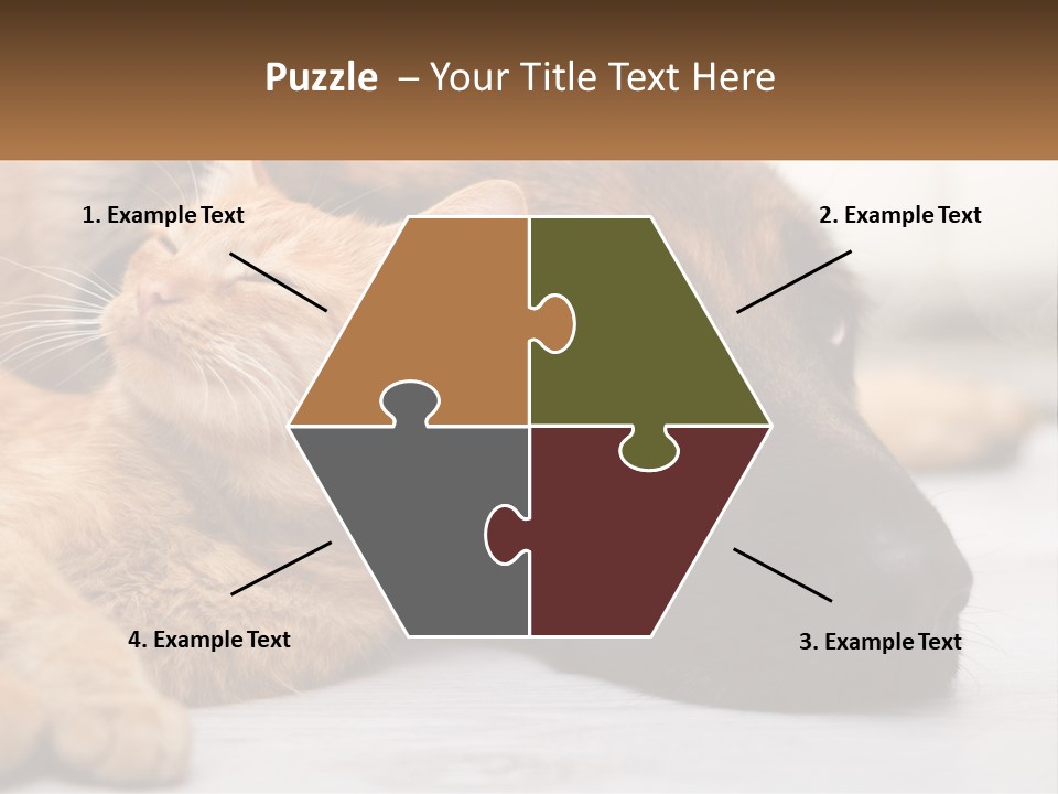 A Dog And A Cat Laying Next To Each Other PowerPoint Template