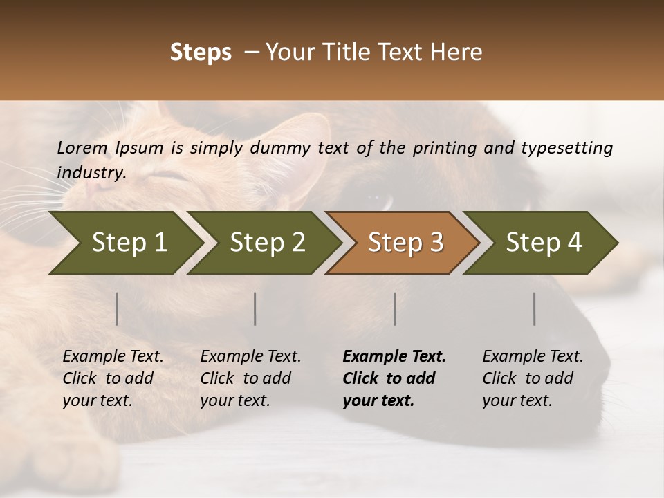 A Dog And A Cat Laying Next To Each Other PowerPoint Template